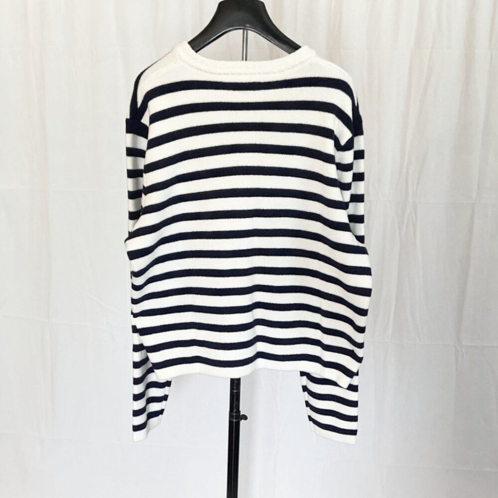 NWT J Crew Crew neck Striped cotton lady jacket cardigan sweater - Picture 3 of 8